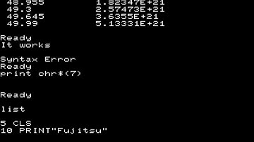 FM-NEW7 [BASIC test] (1984) Fujitsu