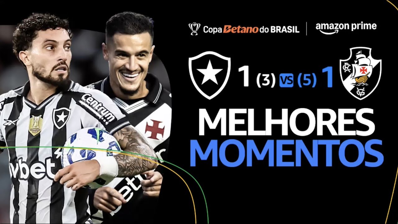 BOTAFOGO 1 (3)x(5) 1 VASCO | MELHORES MOMENTOS SÓ IMAGENS | QUARTAS DE ...