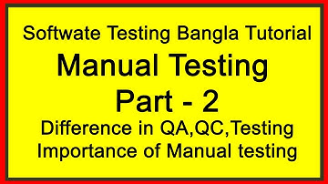 Software Testing Tutorial in Bangla PART 2 | Difference in QA QC Testing | QA Bangla Tutorial