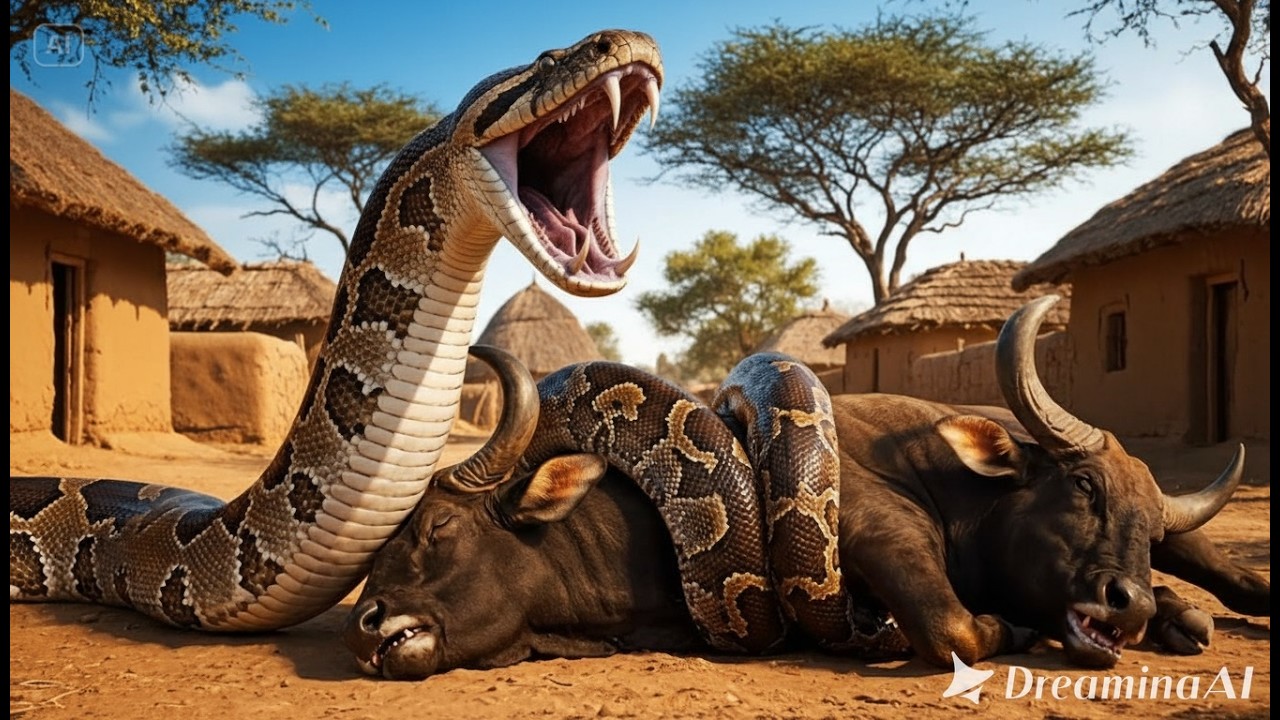 rescue animal:  Chickens Save Bull from Giant Python, Leading to Miraculous Event