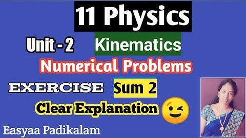 11 Physics - Chapter 2 - Numerical problems - sum 2