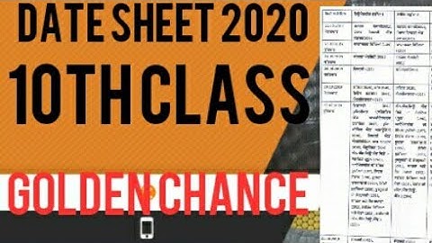 10th class Golden chance date sheet pseb board 2020