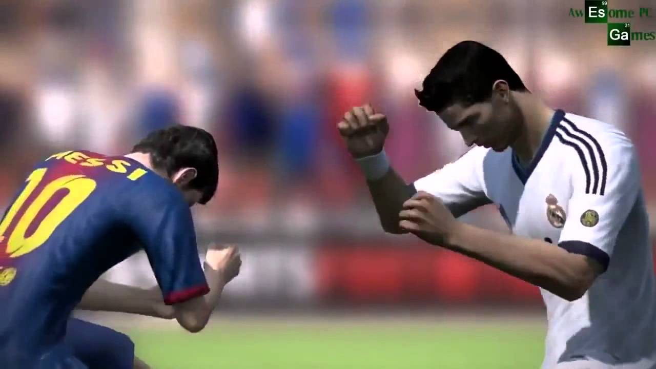 Cristiano Ronaldo vs Messi Fight FIFA 14 - Box - YouTube