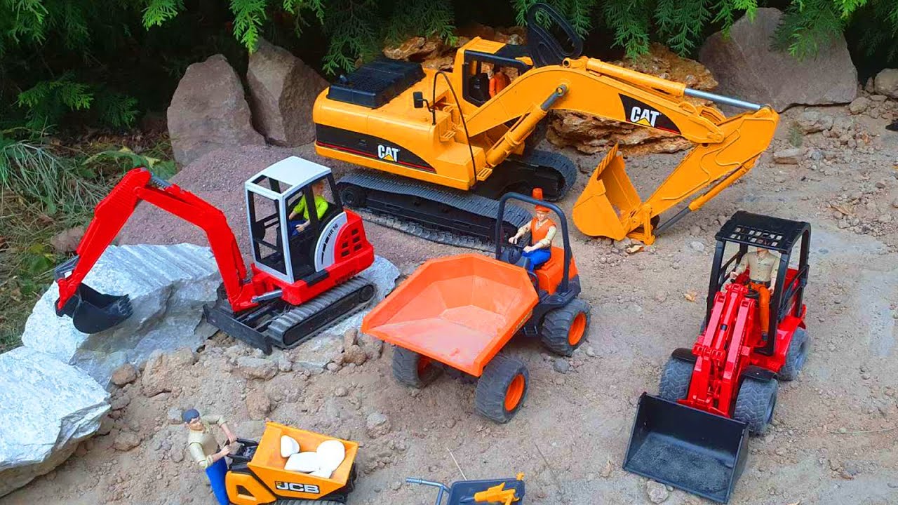 Construction Vehicles 🚜 for kids Dump truck and excavator at work