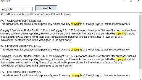 C#   Search and Highlight Text in WinForm App C#