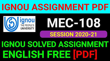 MEC-108 Solved Assignment 2021, MEC 108 Solved Assignment 2020-21 in English, MEC 108 Assignment
