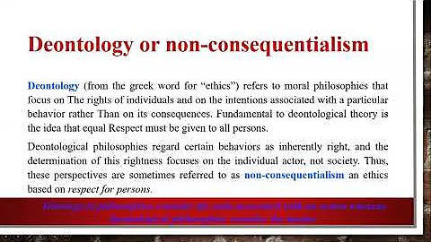 Consequentialism Versus Non-consequentialism or Teleology Versus Deontology