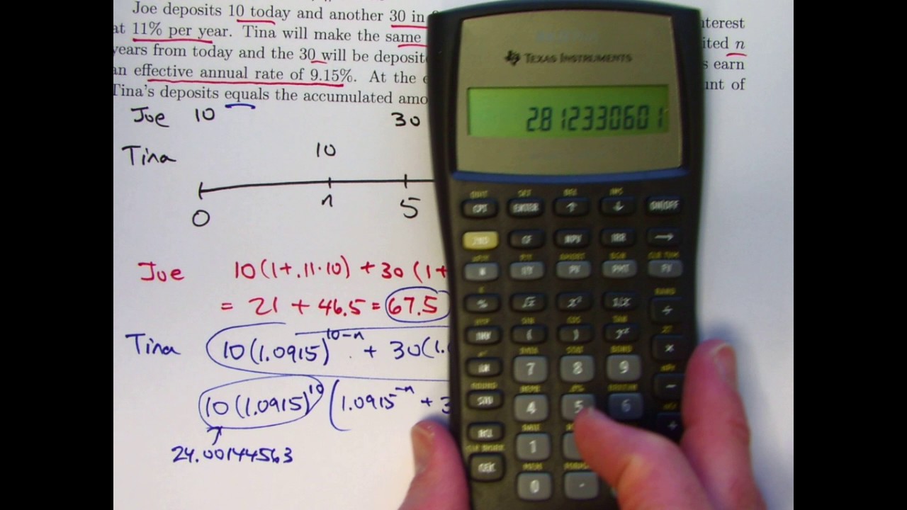 Actuarial Exam FM/2 Prep Use an Equation of Value to Solve for an