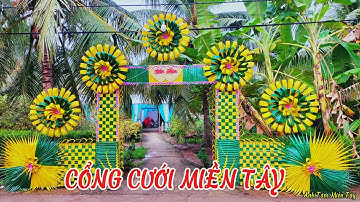CÁCH LÀM BỘ CỔNG CƯỚI LÁ DỪA 5 BÔNG CỰC KỲ ĐẸP #mocaynam