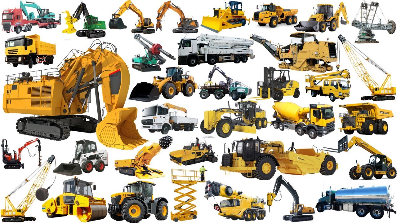 Excavator, Dump Truck, Loader, Tractor, Backhoe, Bulldozer | Learn Construction Vehicle Name Sounds