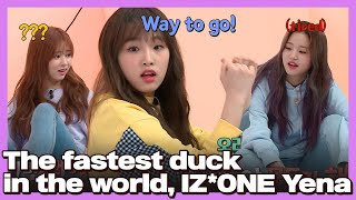 The fastest duck, IZ*ONE YE NA! First place for butt running!