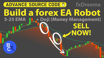 Build forex EA Robot (No Code) 5, 25 EMA + Doji: Most Accurate Scalping Strategy (Money Management)