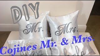COMO HACER FUNDAS PARA COJINES MR. & MRS. | DIY PILLOWS - YouTube