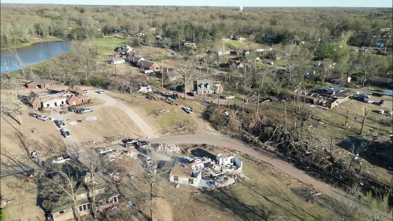 Drone footage of tornado damage in Wynne , AR. March 2023 YouTube