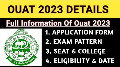 OUAT 2023 ENTRANCE||OUAT NEW UPDATE||ALL INFORMATION OUAT||OUAT FORM FILLUP DATE||OUAT REGISTRATION