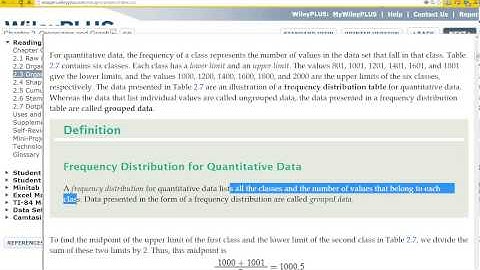 Statistics Chapter 2 section 3 part 1 Organizing and Graphing Quantitative Data