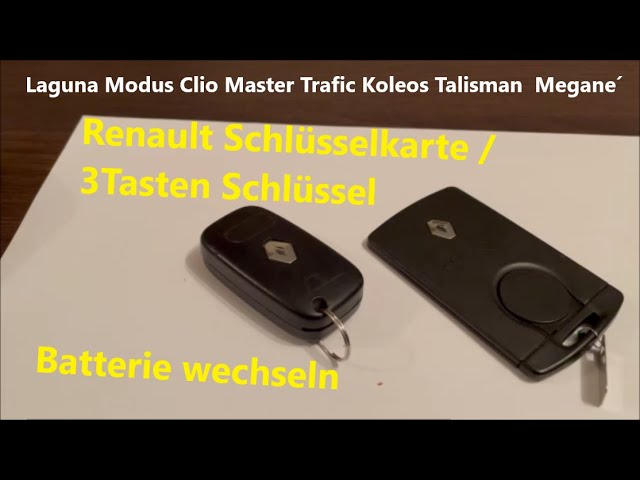 Renault Schlüssel Batterie Typ CR2016 Wechseln 