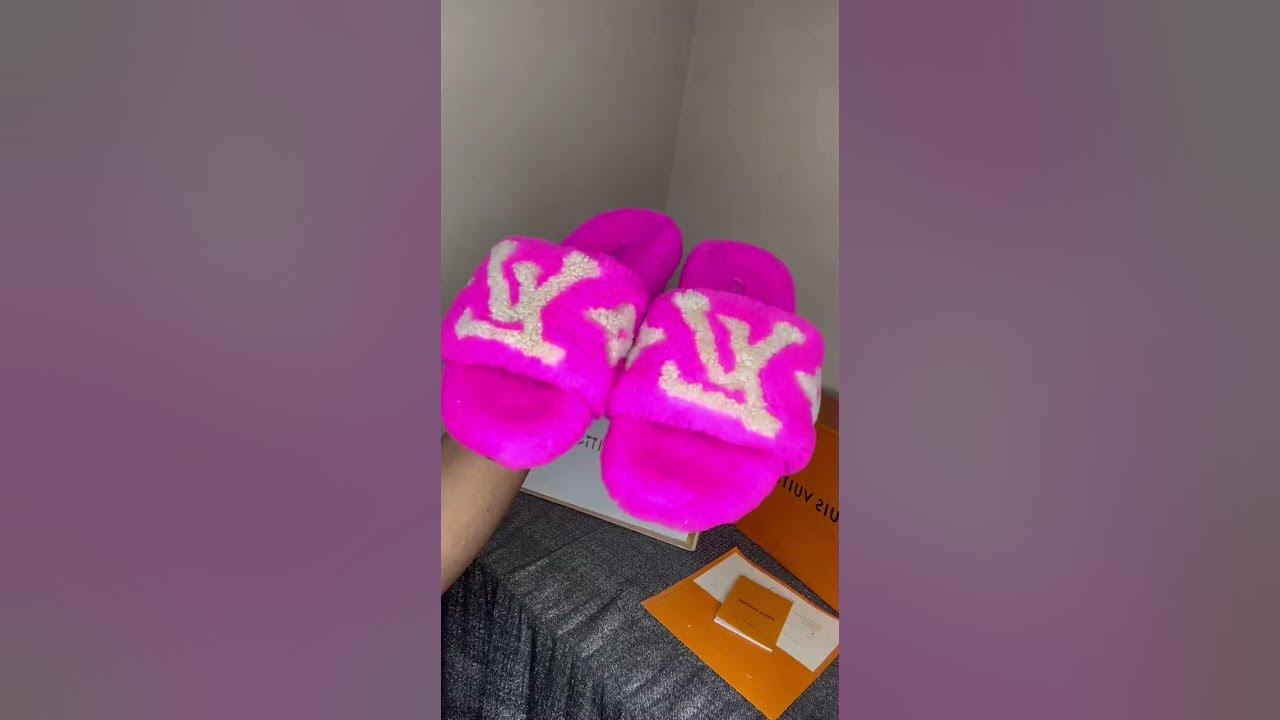 fuzzy LV slippers #dhgate #dhgateunboxing #dhgatefinds
