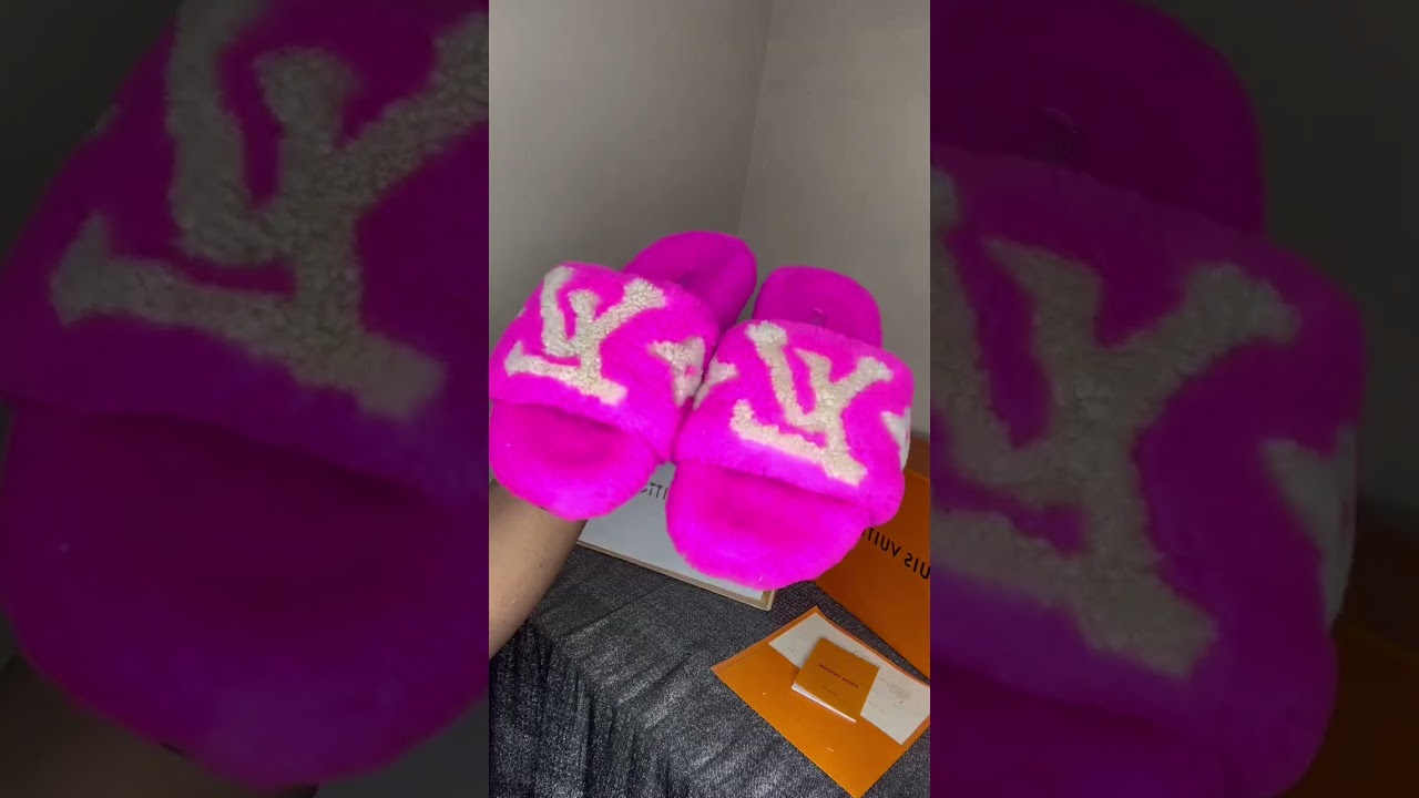 fuzzy LV slippers #dhgate #dhgateunboxing #dhgatefinds, DHgate