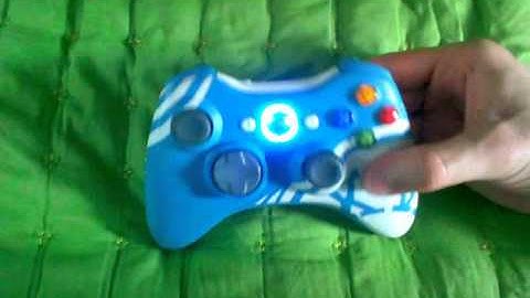 Xbox 360 controller custom paint blue/white+led
