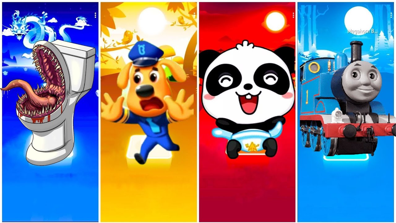 Toilet Monster Vs Sheriff Labrador Vs Baby Bus Vs Train Thomas Tiles