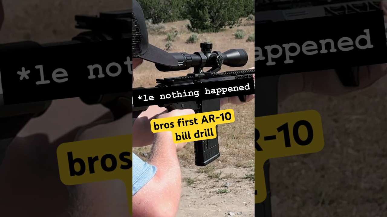 bros first time doing a bill drill with an AR-10