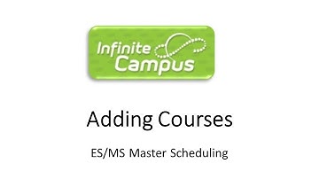 Master Scheduler for ES & MS Adding Courses