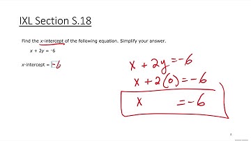 Intensive Math (Algebra 1) - IXL Section S.18 - Standard Form:  Find x and y intercepts