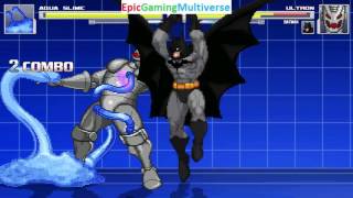 Aqua Slime VS Batman The Superhero And Ultron In A MUGEN Match / Battle / Fight