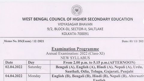 2022 সালের একাদশ শ্রেণির বার্ষিক পরীক্ষার রুটিন...Annual Examination 2022.Class 11 Exam Routine 2022