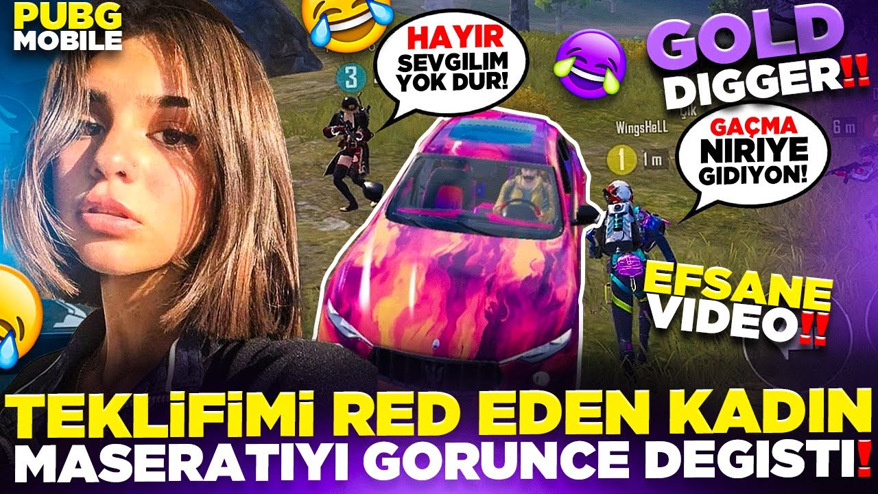 TEKLİFİMİ RED EDEN KADIN 🤣MASERATİYİ GÖRÜNCE HEMEN DEĞİŞTİ 😎 (%100 KOMEDİ) PUBG MOBILE