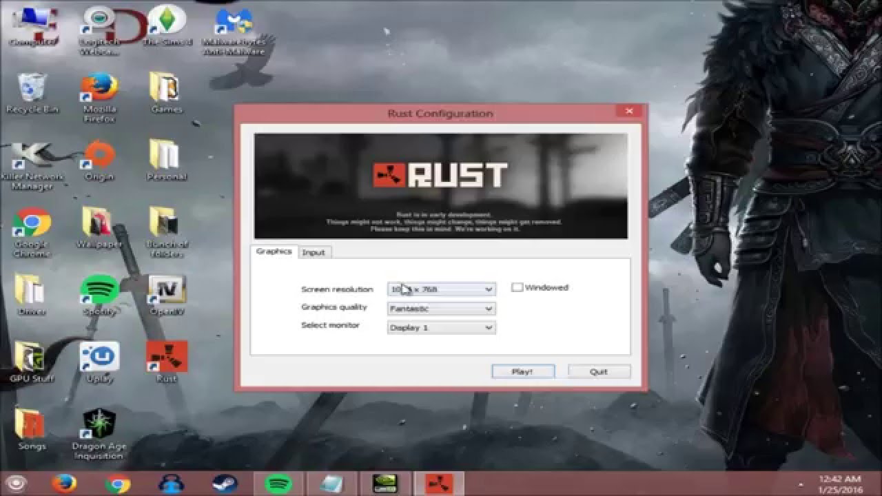 rust on windows 10