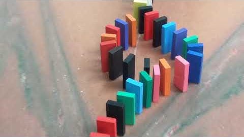 dominos game with Jenga blocks