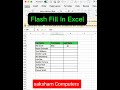 Flash Fill in Excel #excel #msworld #shortvideo
