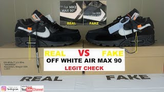 off white air max 90 black real vs fake