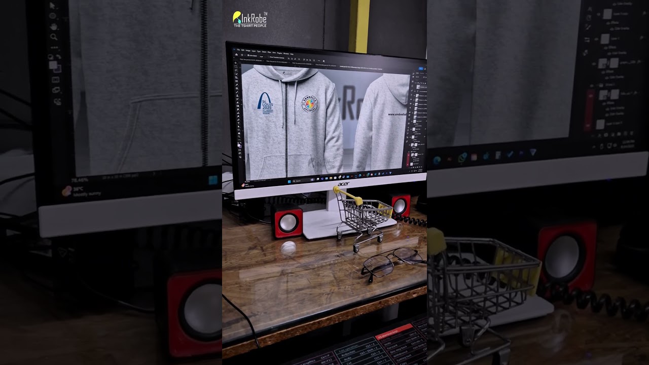 Premium hoodie customized with a front chest logo, right-side chest emblem, and a bold back print!