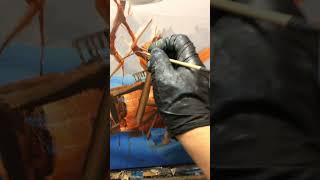 Ship painting in progress Artist Daniel Ochoa