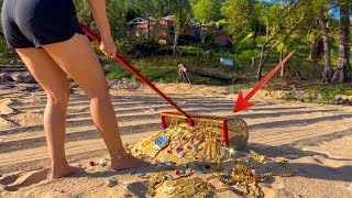 EXTREME Beach Clean-Up Challenge! Hidden Gold & Jewelry Treasure Under the Trash!