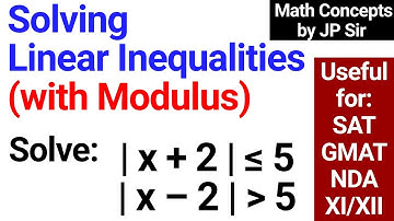 Solving Linear Inequalities with Modulus | NDA / SAT / GMAT / Class 11 / Class 12 | JP Sir