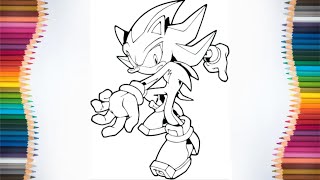 How to Paint Sonic Shadow Coloring Page Coloring Pages and Painting for Kids Toddlers - 4K 60FPS