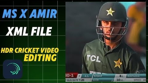 Alight motion🔥Premium XML File Like Ms x Amir || HDR CC Cricket Vedio Editing ✅