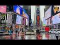 [4K]🇺🇸NYC Rainy Walk |☔️Macy’s to Times Square in Midtown NYC, 34th St to 47th St | Mar 24, 2021