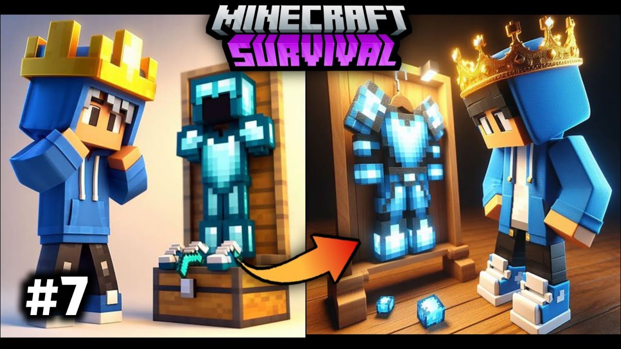 Enchanting my OP Armour in Minecraft survival #7 - YouTube