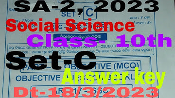 SA-2,2023 class 10th Social science Summative Assessment- II SSC Set- C Answer key, Dt-18/3/2023