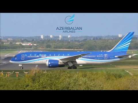 Azerbaijan Airlines Boeing 787-8 Dreamliner at Birmingham Airport LIVE BHX
