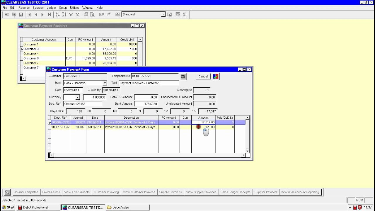 Processing a Customer payment receipt - YouTube
