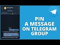 How to pin a message on telegram group