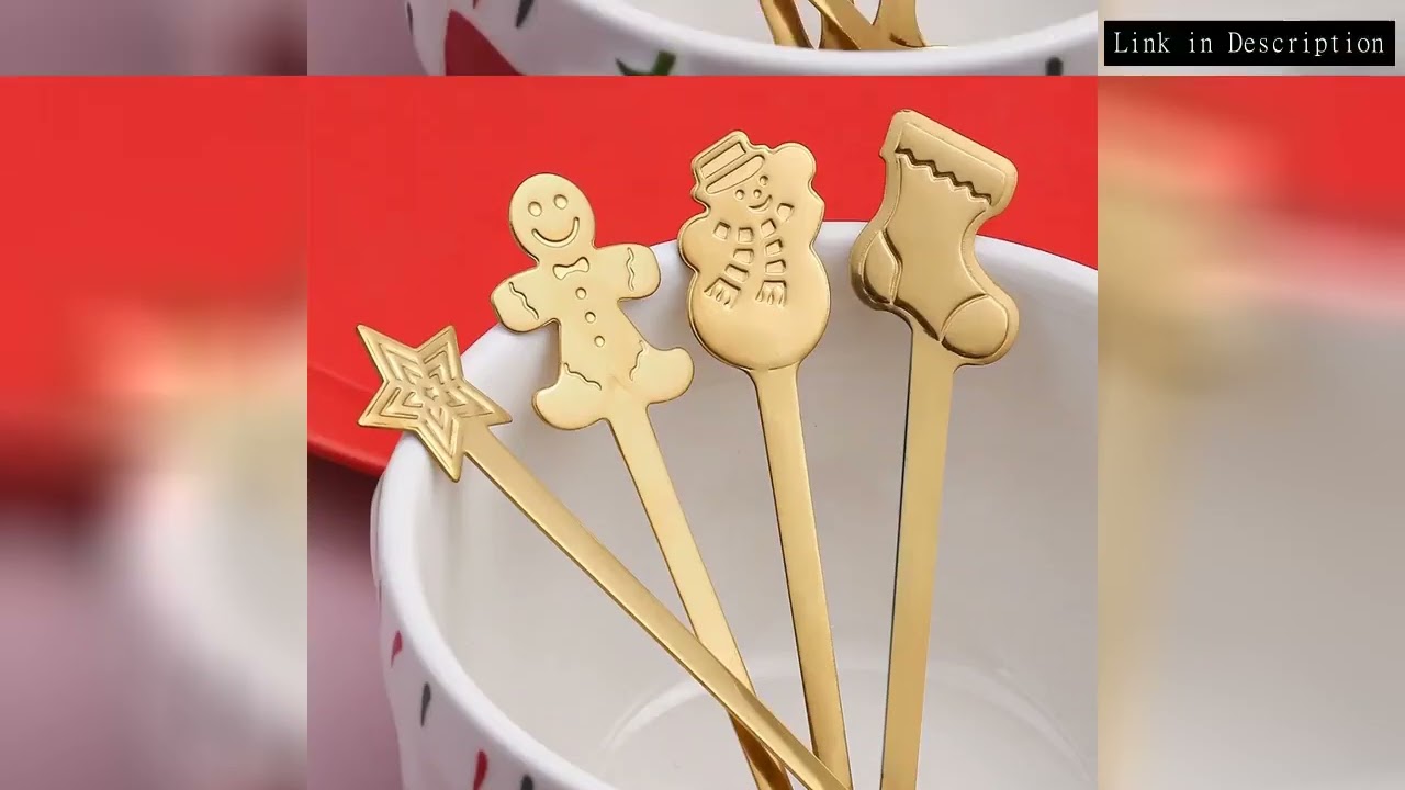 Cartoon Christmas Gingerbread Man Snowman Spoon Stainless Coffee Dessert Spoon 12.8cm Christmas Kitc