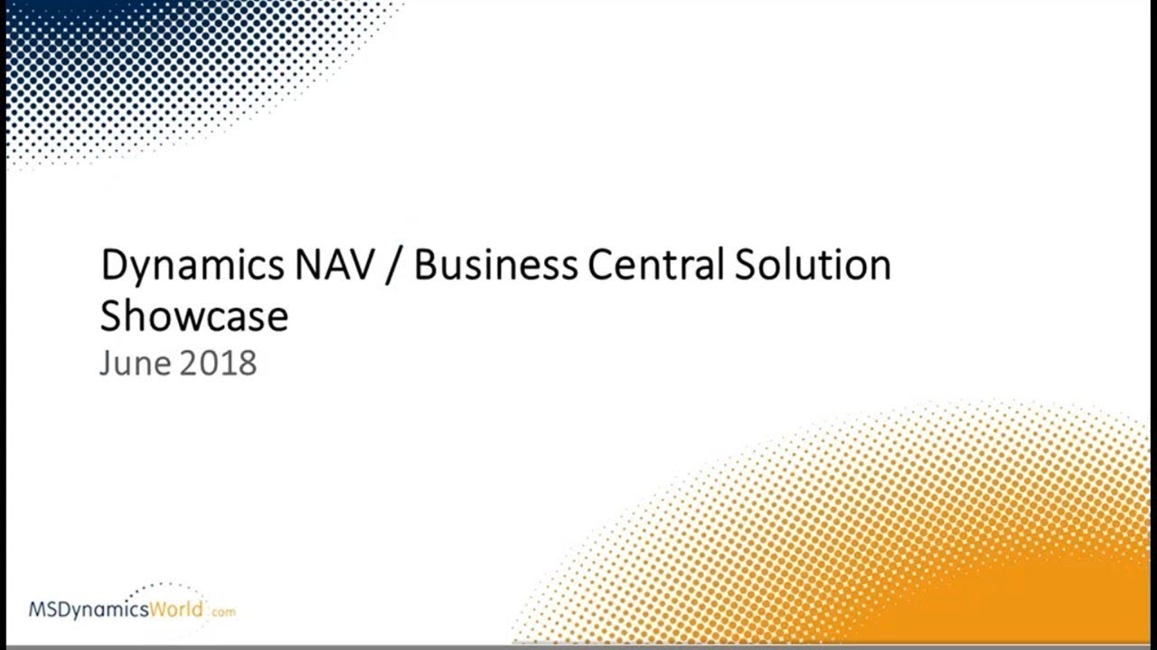 Dynamics NAV Solution Showcase May 2018 - YouTube