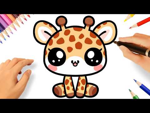 COMO DESENHAR UMA GIRAFA FOFA FÁCIL 🦒❤️
